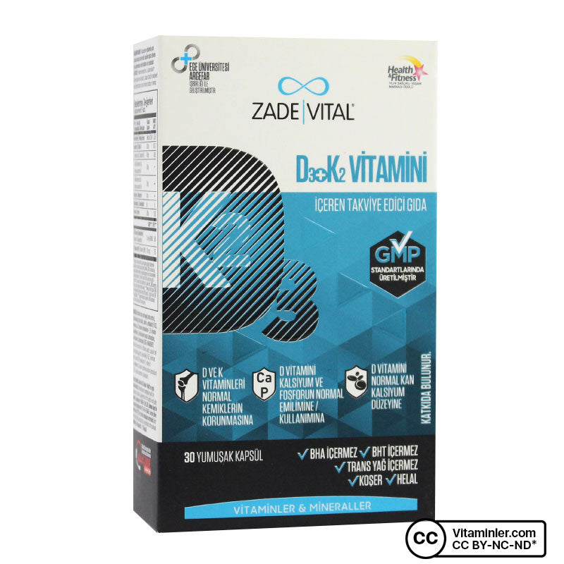 Zade Vital Vitamin D3 + K2 30 Capsules