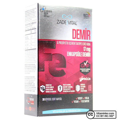 Zade Vital Iron & Prebiotic 30 Capsules