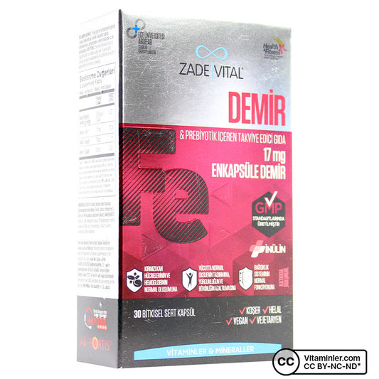 Zade Vital Iron & Prebiotic 30 Capsules