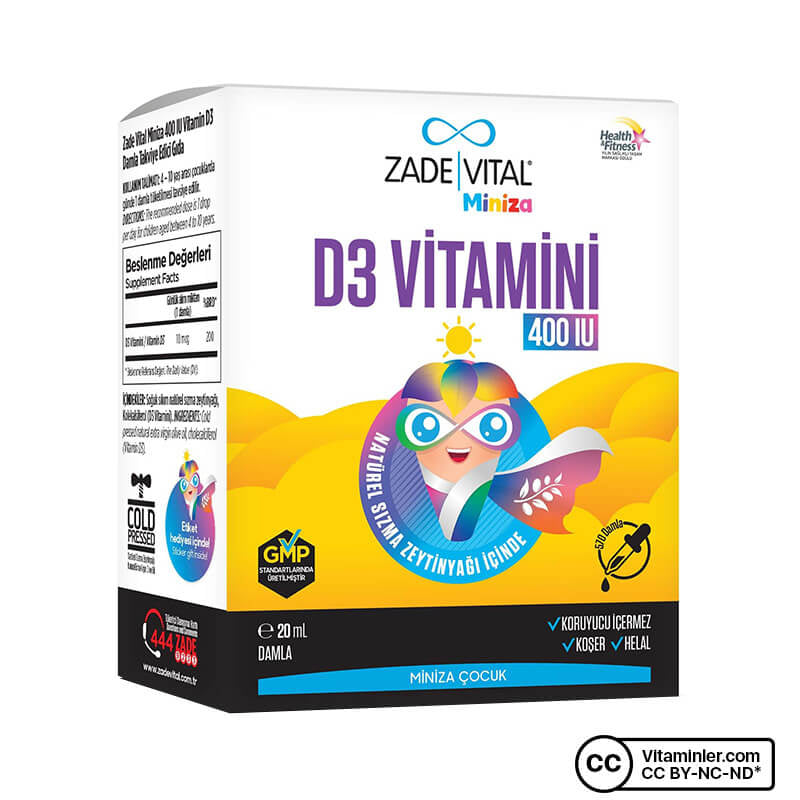 Zade Vital Miniza Vitamin D3 400 IU 20 mL Drops