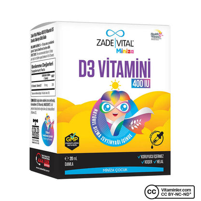 Zade Vital Miniza Vitamin D3 400 IU 20 mL Drops