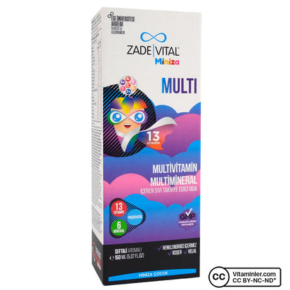 Zade Vital Miniza Multivitamin & Multimineral Syrup 150 mL