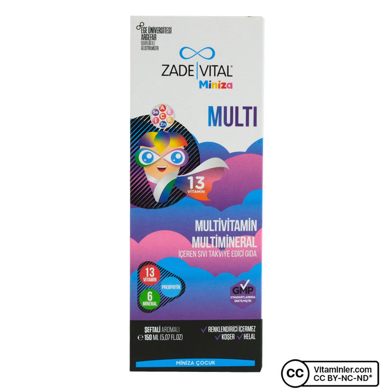 Zade Vital Miniza Multivitamin & Multimineral Syrup 150 mL