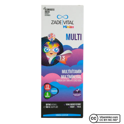 Zade Vital Miniza Multivitamin & Multimineral Syrup 150 mL